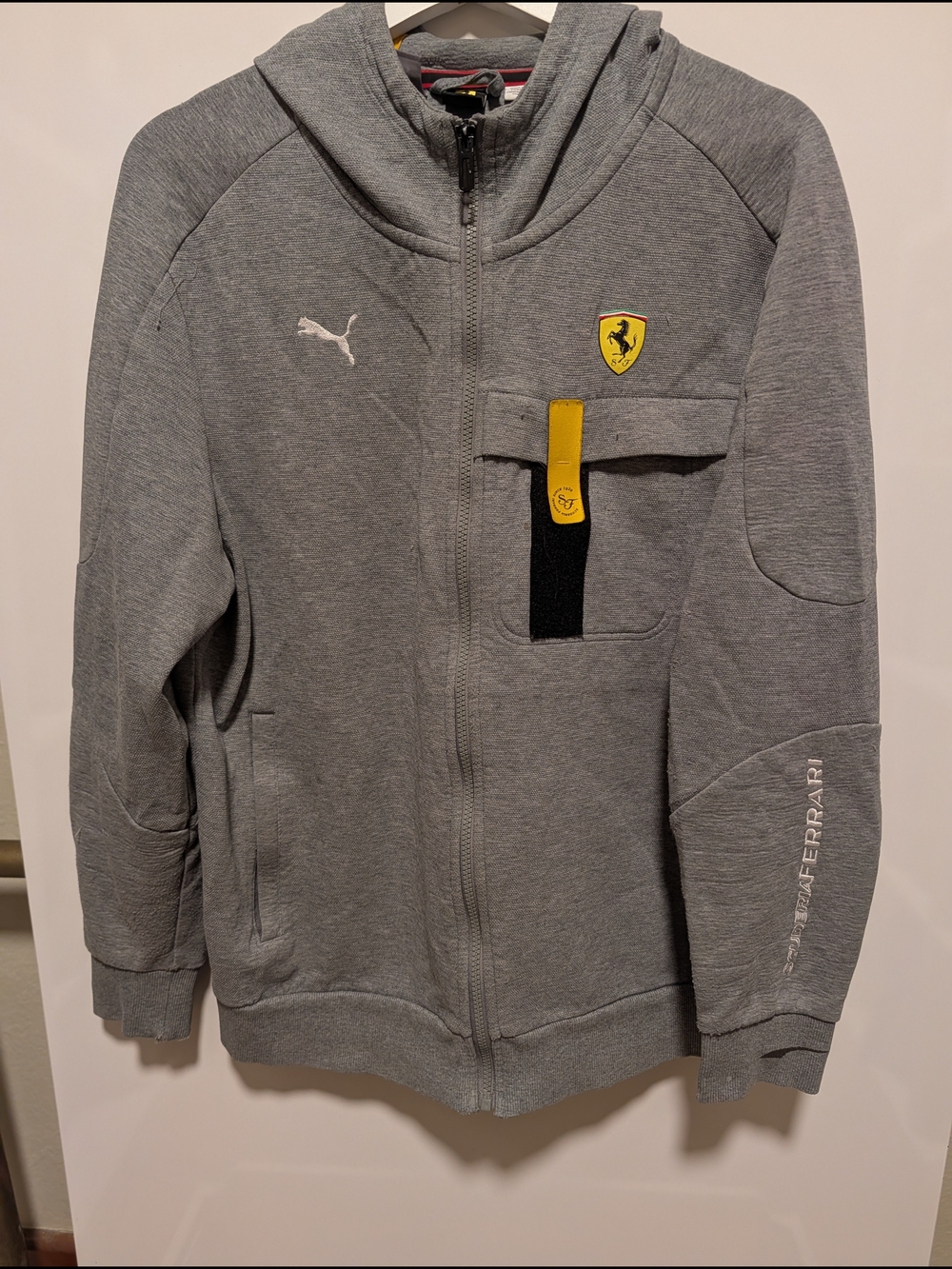 Puma x Ferrari Men's Gray Zip-Up Hoodie